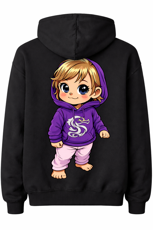 Aurora Klauck Hoodie, Design auf dem Rücken in Schwarz